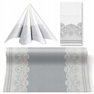 SET zdobenia stola Communion Silver Lace